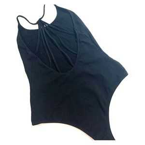 Black Cross Back Bodysuit